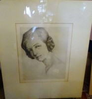 Auktion 344 / Los 5008 <br>Max BRÜNING (1887-1968) "Frauenportrait" orig. Radierung, MG 43 cm, B-36 cm, ungerahmt