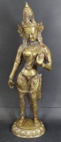 Auktion 344 / Los 15534 <br>gr. Bronze Tempeltänzerin, älter, H-40 cm