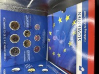 Auktion 344 / Los 6084 <br>Euro Kursmünzensatz Slowenien 2007-Einführung, mit Briefmarken