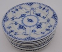 Auktion 364<br>8x Beilagenteller "Royal Copenhagen" Halbspitze, D-15,5 cm