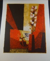 Auktion 344 / Los 5045 <br>Max TRUNINGER (1910-1986) , Lithografie ohne Titel, für Frau L- Zürcher, BG 63x50 cm