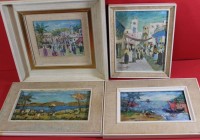 Auktion 345 / Los 4001 <br>Otto LARSEN (1889-1970) 4xkl. Gemälde mit orientalischen Szenen, alle gerahmt RG ca. 17x25 und                 25x25 cm