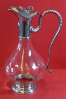 Auktion 345 / Los 10000 <br>Glaskaraffe mit Zinn-Montur, H-25 cm