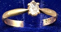 Auktion 345 / Los 1002 <br>Goldring-585- mit Diamant, ca. 0,10 ct, 1,7 gr, RG 57