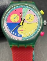 Auktion 345 / Los 2013 <br>Quartz Armbanduhr "Swatch" 1990, Werk nicht geprüft