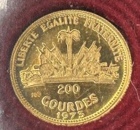 Auktion 345 / Los 6014 <br>Goldmünze Haiti 200 Gourdes, WM 1974-900-, 2,91 gr.