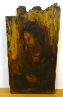 Auktion 345 / Los 4018 <br>Ikone nach altem Vorbild, verso betitelt, "Johannes der Täufer" auf Holz, 48x25 cm