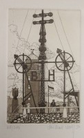 Michael WOLF (1959). Cuxhaven Semaphor, Radierung Nr. 68/200, ger./Glas, RG 36,5 x 31cm, MG 16 x 11cm.