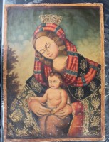 Auktion 345 / Los 4025 <br>Victor Navarro, christl. Motiv Madonna mit Kind, Öl/Leinen, wohl 19.Jhd?, ca. 72x53 cm