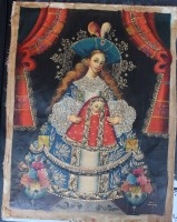 Auktion 345 / Los 4030 <br>Victor Navarro, christl. Motiv Madonna mit Kind, Öl/Leinen, wohl 19.Jhd?, ca. 51x40 cm