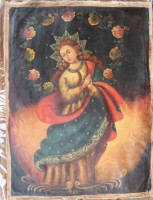 Auktion 345 / Los 4031 <br>Victor Navarro, christl. Motiv Madonna  , Öl/Leinen, wohl 19.Jhd?,  73x52 cm