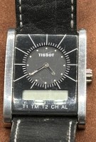Auktion 371<br>HAU "Tissot" analog/digital, Lederband, Werk nicht gepr&uuml;ft, Batterfach-Deckel fehlt wohl