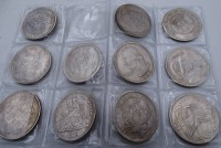 Auktion 345 / Los 6035 <br>11x alte Silbermünzen-Kopien, Dollar, Rubel, Gulden, keines ist aus Silber, alle Fakes und versilbert, nur als Belegstücke!!!!
