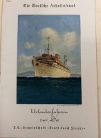 Auktion 345 / Los 7011 <br>Tagesordnung und Speisekarte des KdF Dampfers Wilhelm Gustloff, 7.Reise, 11.Juli 1938 (am 30.Jan. 1945 von sowjet. U-Boot versenkt) gut erhalten