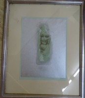 Auktion 345 / Los 5045 <br>unleserl. sign. Akt, 1942, Radierung, ger/Glas, RG 60x48 cm