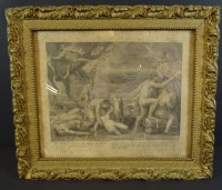 Claude DUFLOS (1665-1727), Stich nach Veronese, ger/Glas, RG 30x34 cm