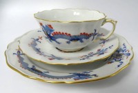 Auktion 363 / Los 8012 <br>Kaffeegedeck "Meissen" blauer Drache, 1.Wahl