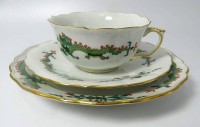 Auktion 363 / Los 8011 <br>Kaffeegedeck "Meissen" grüner  Drache, 1.Wahl