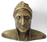 Auktion 351 / Los 15074 <br>Dante Büste, wohl Achatit, mit Abplatzern an Nase und Zopf, H-33 cm, B-44 cm