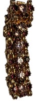 Auktion 346 / Los 1021 <br>Double Armband mit vielen klaren und roten Steinen, L18 cm, B-2 cm