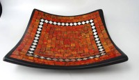 Auktion 351 / Los 9020 <br>gr. Schale mit Spiegel-Einlagen, neuzeitlich, 28x28 cm