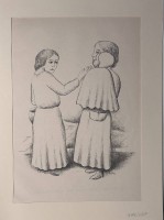 Auktion 346 / Los 5002 <br>Georg SCHRIMPF (1889-1938) "Zwei Frauen" Lithografie, in Platte bezeichnet. in PP,  diese 31x23 cm