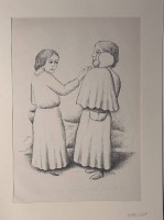 Los 5056 <br>Georg SCHRIMPF (1889-1938) "Zwei Frauen" Lithografie, in Platte bezeichnet. in PP,  diese 31x23 cm