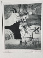 Auktion 376<br>.. Uber? , orig. Radierung in PP, Nr. 6/6,  MG ca. 18x14 cm, PP 41,5x29,5 cm
