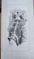 Auktion 362<br>unleserl. signierte Lithografie, Werftarbeiter, auf Karton, 40x22 cm