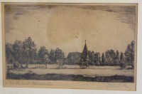 Auktion 359 / Los 5003 <br>unleserl.signiert, Blick auf Altenwalde, Radierung, gerahmt/Glas, RG 38,5 x 45cm.