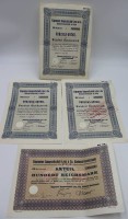 Auktion 346 / Los 6025 <br>4x div. Aktien, 1933/35, alle gelocht