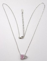 Auktion 346 / Los 1315 <br>Moissanite-Halskette, 925er Silber, 3,2gr., L-40cm.