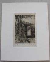 Auktion 346 / Los 5028 <br>M.P.Müller, Brücke, Radierung, ungerahmt in Passepartout, 25 x 20,5cm.