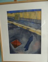 Auktion 364<br>Nadja BAUER (1982) "Einsicht" betitelte Lithografie, ger/Glas, 78x64 cm