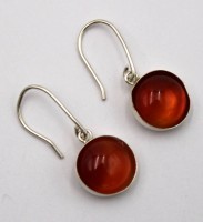Auktion 347 / Los 1030 <br>Paar 925er Ohrhänger mit Achat, zus. 3,2gr., L-3cm.