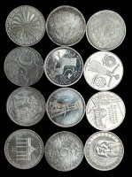 Auktion 347 / Los 6005 <br>12x div.  10 DM Sondermünzen, Silber,  186 gr., Nennwert 60 €