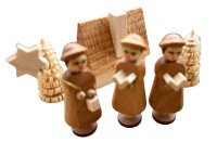 Auktion 347 / Los 15015 <br>3x Erzgebirge Sternsinger, 2 Tannenbäume, 1 Haus