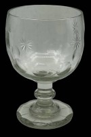Auktion 347 / Los 10044 <br>grosses Berliner Weisse Bierglas mit Stern-und Olivenschliff, H-23 cm, D-14 cm