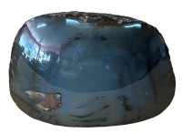 Auktion 347 / Los 15033 <br>gr. Mineral-Stück, eine Seite poliert, wohl natürlicher grauer Opal?, H-6,5 cm, 14x9,5 cm