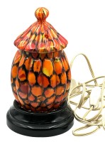 Auktion 347 / Los 16003 <br>Art Deco Rauchverzehrer  aus Glas, rot/schwarz, komplett und gut erhalten, H-21 cm