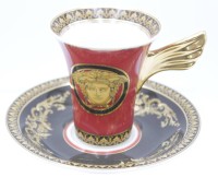 Auktion 347 / Los 8026 <br>Mokkatasse mit. U.T., Rosenthal, Versace Medusa, Form Ikarus Design Wunderlich, Tasse H-7cm.