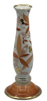 Auktion 347 / Los 8042 <br>schlanke Art Deko-Vase "Volkstedt" Dekor Lucifer, auf Stand, H-23 cm