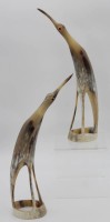 Auktion 347 / Los 15044 <br>Paar Vogelfiguren aus Horn gefertigt, älter, ca, H-39cm
