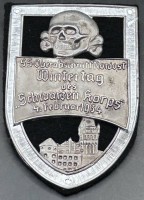 Auktion 347 / Los 7026 <br>Metall-Abzeichen "SS Oberabschnitt Nordost", Winterag des Schwarzen Korps 4.Februar 1934, 8x5,5 cm