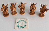 Auktion 347 / Los 15055 <br>5x Erzgebirge-Engel, Blank Kunsthandwerk, Natur, ca. H-6,5cm