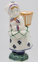 Auktion 348 / Los 9012 <br>Mädchen mit Kiepe, JUS Danmark, bemalt, ca. H-14cm.