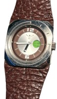 Auktion 348 / Los 2015 <br>Designer Quartz HAU "Chiemsee" orig. breites Lederband, Werk nicht geprüft