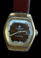 Auktion 348 / Los 2028 <br>DAU "Junghans" automatic, 17 Jewels, Lederband, Werk läuft