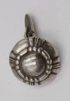 Auktion 348 / Los 1017 <br>einzelner Manschettenknopf, Georg Jensen, Sterling, No. 2, 7,3gr., D-2cm