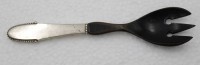 Auktion 348 / Los 11013 <br>Salatgabel, Georg Jensen, 830er Silbergriff, Horn, L-16cm